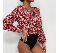 Maglia Body Sottogiacca Donna Aderente Scollata Raso Slim Rosso Bianco 51370
