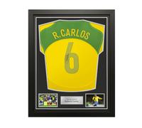 Maglia Brasile 2006 autografata da Roberto Carlos. Cornice Icon
