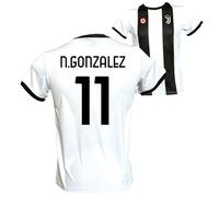 Maglia Calcio bianconera Personalizzata N. Gonzalez 11 Nico creata utilizzando Maglia Replica Autorizzata 2024-2025 Taglie da Adulto (IT, Testo, S, Regular, Regular, BIANCONERO)