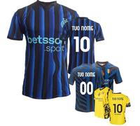 Maglia Calcio I N T E R Campionato 2025/2026 | Personalizzabile con Nome e Numero | Maglietta Nero Azzurra FC*Inter*Nazionale Replica Seria A/Barella Lautaro Calhanoglu PS 41412