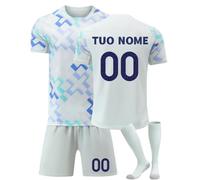 Maglia Calcio per Bambino 2025/2026 casa/visitatore Personalizzata Stampato con Nome e Numero Ragazzi CalcioAllenamento T-Shirt con Calze e Pantaloncini,Regali di Calcio Bambina Uomini