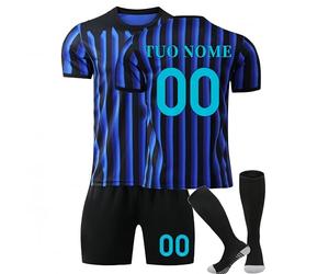 Maglia Calcio per Bambino 25/26 casa/visitatore Personalizzata Stampato con Nome e Numero Ragazzi CalcioAllenamento T-Shirt con Calze e Pantaloncini,Regali di Calcio Bambina Uomini