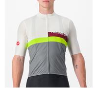Castelli Maglia a Maniche Corte - A Blocco - ivory/bordeaux-electric lime-sedona sage 365 M