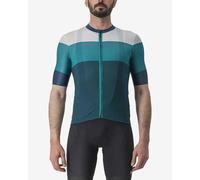 Maglia Castelli Sezione manica corta turchese bianco - M