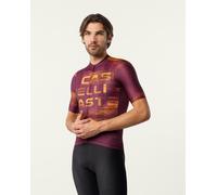 Maglia Castelli Stratus Logo manica corta bordeaux arancione - XL