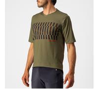 Maglia Castelli Trail Tech manica corta verde oliva grigio scuro arancione - M