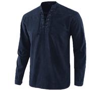 Maglia Casual da Uomo Maglia Vintage a V in Tinta Unita da Uomo