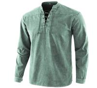 Maglia Casual da Uomo Maglia Vintage a V in Tinta Unita da Uomo