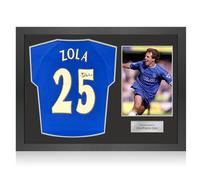 Maglia Chelsea 2000 autografata da Gianfranco Zola. Cornice Icon