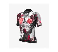 Maglia ciclismo ALE' PR-R SKULL nero-bianco