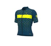 Maglia ciclismo ALE' PR-R STARS petrolio-giallo fluo