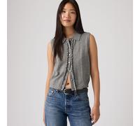 Levi's - Canotta soffice in maglia grigia con volant-Grigio XS