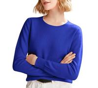 Maglia Collo Alto Donna Giacca in Maglia Donna Women S Spring And Autumn Winter New Solid Color Knitted Sweater with Roundneck Undercover And Style Long Sleeve Maglione Lupetto Blue L