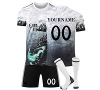 Maglia Completo da Calcio Personalizzato per Bambini e Adulti - Maglia e Pantaloncini con Nome e Numero, Calzettoni Inclusi, T-Shirt Casa/Trasferta, Calze e Regali Calcio