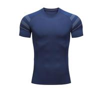 Maglia Compressione Uomo, Maglia Termica Uomo Moto, Maglia da Uomo a Manica Corta Girocollo a Compressione Termica Maglietta Palestra Compression Shirt Running Corsa Ciclismo Basket Calcio