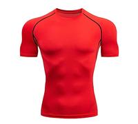 Maglia Compressione Uomo Magro Stretto Compressione Livello Base Manica Corta Maglietta Bodybuilding Top Elastica Asciugatura Rapida T Shirt Sportiva a Maniche Corte per Corsa Palestra Fitness F XS