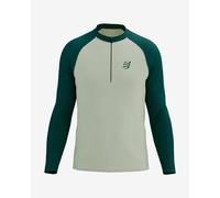 Maglia Compressport Trail Half Zip manica lunga bianco zucchero verde scuro - L