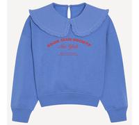 Maglia con colletto alla Peter Pan e scritta, in felpa Blu 12 anni - 150 cm Message