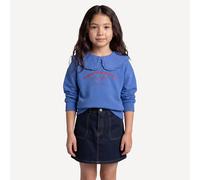 Maglia con colletto alla Peter Pan e scritta, in felpa Blu 6 anni - 114 cm Message