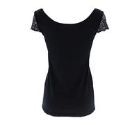 Maglia con Pizzo Cotonella - Smanicata sottogiacca donna nero e tortora