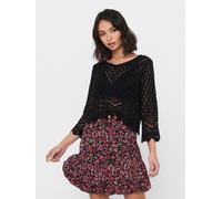 Maglia corta a maglia a coste 3/4 maniche top maglione JDYNEW NUOVO