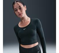 Nike Pro Dri-FIT Cropped W - maglia maniche lunghe - donna XS Dark Green woman Dri-Fit