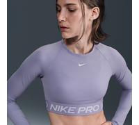 Maglia corta a manica lunga Dri-FIT Nike Pro - Donna - Viola L (IT 48-50)