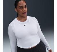 Maglia corta slim fit a manica lunga Nike Chill Knit - Donna - Bianco 2X