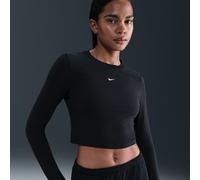 Maglia corta slim fit a manica lunga Nike Chill Knit - Donna - Nero L (IT 48-50)