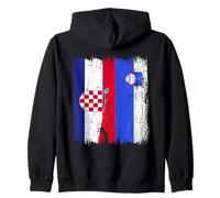 Maglia Croazia Slovenia Half Flag Croatian Slovenia Pride Felpa con Cappuccio