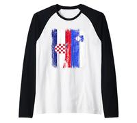 Maglia Croazia Slovenia Half Flag Croatian Slovenia Pride Maglia con Maniche Raglan