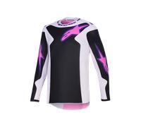 Maglia da motocross Alpinestars Fluid Grid nera-grigio chiaro-viola M