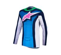Maglia Cross Alpinestars Techstar Maven Bianco/Blithe/Blu/Verde FluoXL Bianco,Blithe,Blu,Verde Fluo