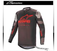 MAGLIA CROSS ENDURO ALPINESTARS RACER TECH TACTICAL GRAY CAMO RED FLUO 21 TG. M