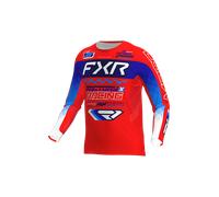 FXR Podium Gladiator Maglia da motocross, bianco-rosso-blu, taglia S per maschi