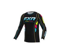 FXR Revo Velocity Maglia da motocross, nero-blu-giallo, taglia M per maschi