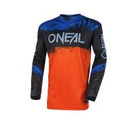 Oneal Element Shocker Maglia da motocross, nero-blu-arancione, taglia M per maschi