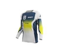 Shot Aerolite Husqvarna Limited Edition 2025 Maglia da motocross, bianco-blu-giallo, taglia L per maschi