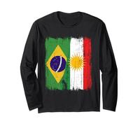 Maglia curda Brasiliana con Mezza Bandiera del Kurdistan del Brasile Maglia a Manica