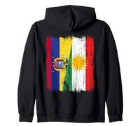 Maglia curda ecuadoriana Mezza Bandiera del Kurdistan dell'Ecuador Felpa con Cappuccio