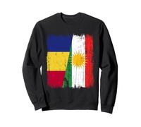 Maglia curda rumena con Mezza Bandiera del Kurdistan della Romania Felpa