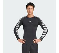 Maglia da allenamento TECHFIT Compression 3-Stripes Long Sleeve Black XL