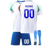 Maglia da Calcio Bambino 2024/2025 -Maglie Calcio Personalizzabile con Nome e Numero a Scelta,Completo da Calcio casa/visitatore con Pantaloncini e Calzini Regali di Calcio Maglia Nazionale 02
