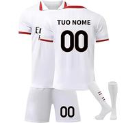 Maglia da Calcio Bambino 2025/2026 Completo da Calcio Ragazzo Casa/Trasferta Personalizzabile con Nome e Numero Divisa da Calcio con Maglietta Pantaloncini e Calzini Traspirante- DIY Regali di Calcio