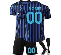 Maglia da Calcio Bambino 2025/2026 Completo da Calcio Ragazzo Casa/Trasferta Personalizzabile con Nome e Numero Divisa da Calcio con Maglietta Pantaloncini e Calzini Traspirante- DIY Regali di Calcio
