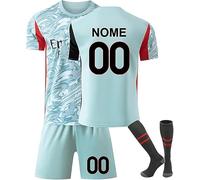 Maglia da Calcio Bambino 2025/2026 Completo da Calcio Ragazzo Casa/Trasferta Personalizzabile con Nome e Numero Divisa da Calcio con Maglietta Pantaloncini e Calzini Traspirante- DIY Regali di Calcio