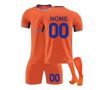 Maglia da Calcio Bambino Personalizzata 2024/2025 - Completo con Nome e Numero - Kit Casa/Trasferta con Pantaloncini e Calzettoni - Regalo per Ragazzi Ragazze Maglia Calcio Bambino Personalizzata B06
