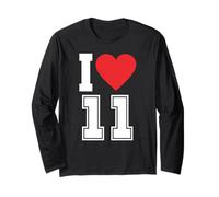 Maglia da Calcio con Scritta «I Love 11», Numero 11° Compleanno Maglia a Manica