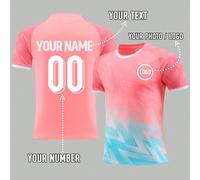 Maglia da calcio da donna personalizzata con design, logo, nome e numero, asciugatura rapida, traspirante, che assorbente l'umidità, divise professionali di squadra, adatta per sport come calcio, badm