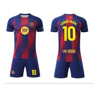 Maglia da calcio da ragazzo, 2025/2026 Barca Home Lamine Yamal #10, con set corto, taglie giovanili, Blu, 13-14 Anni